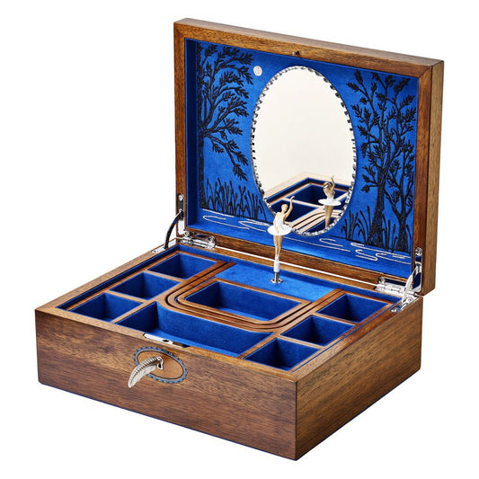 190 Years Ballet Musical Jewellery Box - Walnut